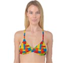 Lego Bricks, Colorful Dots Background Reversible Tri Bikini Top View1