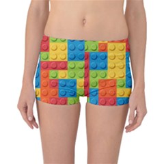 Lego Bricks, Colorful Dots Background Reversible Boyleg Bikini Bottoms