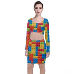 Lego Bricks, Colorful Dots Background Top And Skirt Sets by kyorashop23