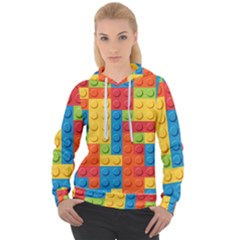 Lego Bricks, Colorful Dots Background Women s Overhead Hoodie