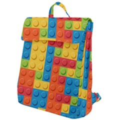 Lego Bricks, Colorful Dots Background Flap Top Backpack