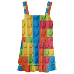 Lego Bricks, Colorful Dots Background Kids  Layered Skirt Swimsuit by kyorashop23