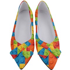 Lego Bricks, Colorful Dots Background Women s Bow Heels by kyorashop23