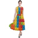 Lego Bricks, Colorful Dots Background Round Neck Boho Dress View1