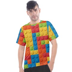 Lego Bricks, Colorful Dots Background Men s Sport Top