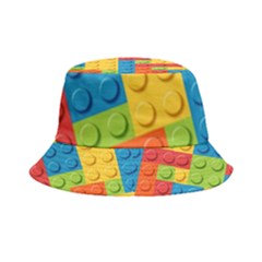 Lego Bricks, Colorful Dots Background Inside Out Bucket Hat by kyorashop23