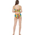 Lego Bricks, Colorful Dots Background Frilly Bikini Set View2