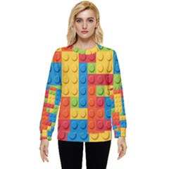 Lego Bricks, Colorful Dots Background Hidden Pocket Sweatshirt