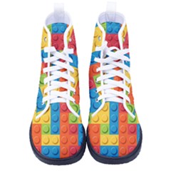 Lego Bricks, Colorful Dots Background Men s High-top Canvas Sneakers by kyorashop23