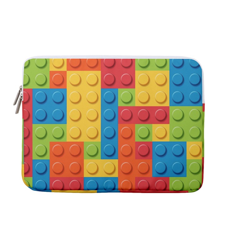 Lego Bricks, Colorful Dots Background 13  Vertical Laptop Sleeve Case With Pocket