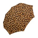 Leopard Skin Texture Macro, Brown Folding Umbrellas View2