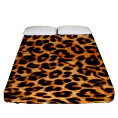 Leopard Skin Texture Macro, Brown Fitted Sheet (king Size) by kyorashop23