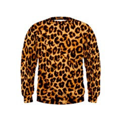 Leopard Skin Texture Macro, Brown Kids  Sweatshirt