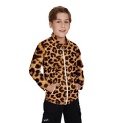 Leopard Skin Texture Macro, Brown Kids  Windbreaker