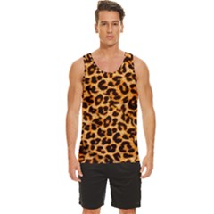 Leopard Skin Texture Macro, Brown Men s Wide Collar Tank Top by kyorashop23