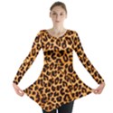 Leopard Skin Texture Macro, Brown Long Sleeve Tunic  View1