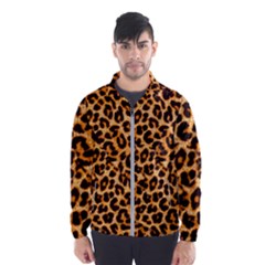 Leopard Skin Texture Macro, Brown Men s Windbreaker