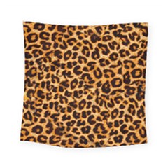 Leopard Skin Texture Macro, Brown Square Tapestry (small)