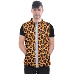 Leopard Skin Texture Macro, Brown Men s Puffer Vest