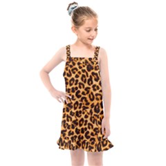 Leopard Skin Texture Macro, Brown Kids  Overall Dress by kyorashop23