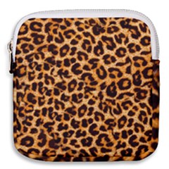 Leopard Skin Texture Macro, Brown Mini Square Pouch by kyorashop23