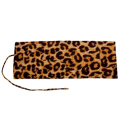 Leopard Skin Texture Macro, Brown Roll Up Canvas Pencil Holder (s) by kyorashop23