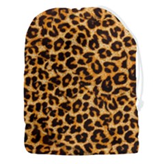 Leopard Skin Texture Macro, Brown Drawstring Pouch (3xl) by kyorashop23