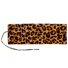 Leopard Skin Texture Macro, Brown Roll Up Canvas Pencil Holder (m)