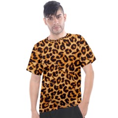 Leopard Skin Texture Macro, Brown Men s Sport Top by kyorashop23