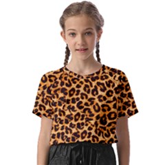 Leopard Skin Texture Macro, Brown Kids  Basic T-shirt by kyorashop23