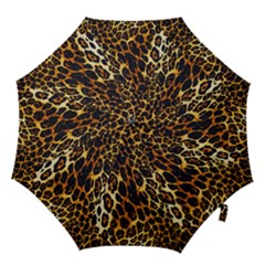 Leopard Skin Texture, Macro, Brown Hook Handle Umbrellas (large) by kyorashop23