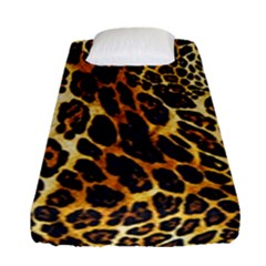 Leopard Skin Texture, Macro, Brown Fitted Sheet (single Size) by kyorashop23