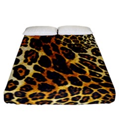 Leopard Skin Texture, Macro, Brown Fitted Sheet (king Size) by kyorashop23