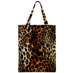 Leopard Skin Texture, Macro, Brown Zipper Classic Tote Bag by kyorashop23