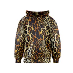 Leopard Skin Texture, Macro, Brown Kids  Pullover Hoodie