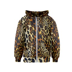 Leopard Skin Texture, Macro, Brown Kids  Zipper Hoodie