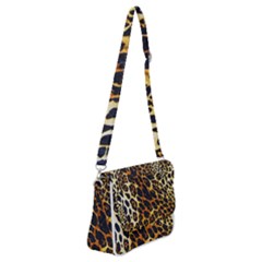 Leopard Skin Texture, Macro, Brown Shoulder Bag With Back Zipper by kyorashop23