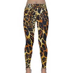 Leopard Skin Texture, Macro, Brown Classic Yoga Leggings