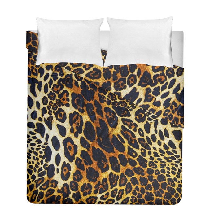 Leopard Skin Texture, Macro, Brown Duvet Cover Double Side (Full/ Double Size)