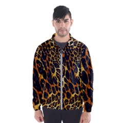 Leopard Skin Texture, Macro, Brown Men s Windbreaker