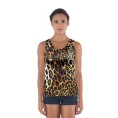 Leopard Skin Texture, Macro, Brown Sport Tank Top  by kyorashop23