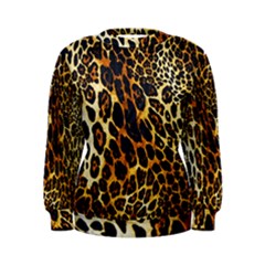 Leopard Skin Texture, Macro, Brown Women s Sweatshirt