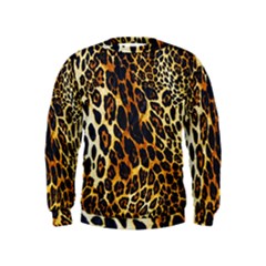 Leopard Skin Texture, Macro, Brown Kids  Sweatshirt