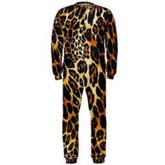 Leopard Skin Texture, Macro, Brown Onepiece Jumpsuit (men)