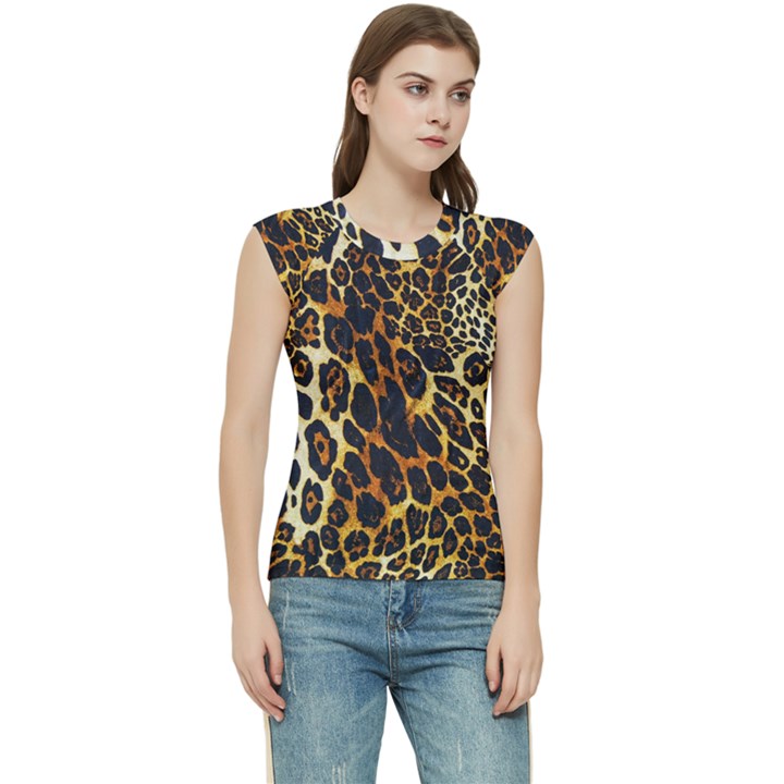 Leopard Skin Texture, Macro, Brown Women s Raglan Cap Sleeve T-Shirt