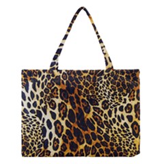 Leopard Skin Texture, Macro, Brown Medium Tote Bag by kyorashop23