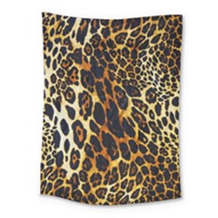 Leopard Skin Texture, Macro, Brown Medium Tapestry