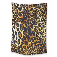 Leopard Skin Texture, Macro, Brown Large Tapestry