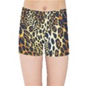 Leopard Skin Texture, Macro, Brown Kids  Sports Shorts View1