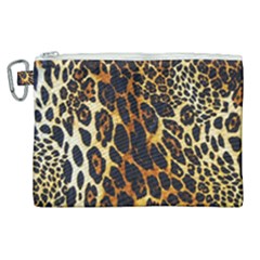 Leopard Skin Texture, Macro, Brown Canvas Cosmetic Bag (xl) by kyorashop23